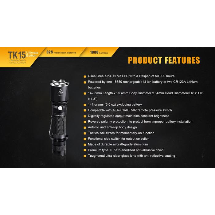 Fenix TK15UE 1000 Lumens Flashlight