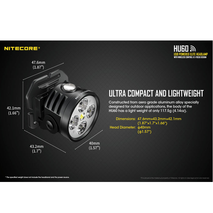 Nitecore HU60 Wireless Control Elite Headlamp