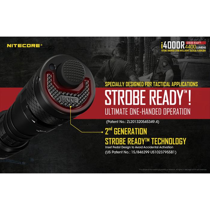 Nitecore i4000R 4400 Lumens USB-C Rechargeable Tactical Flashlight 4400流明USB-C充電手電筒