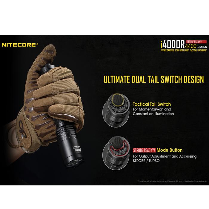 Nitecore i4000R 4400 Lumens USB-C Rechargeable Tactical Flashlight 4400流明USB-C充電手電筒