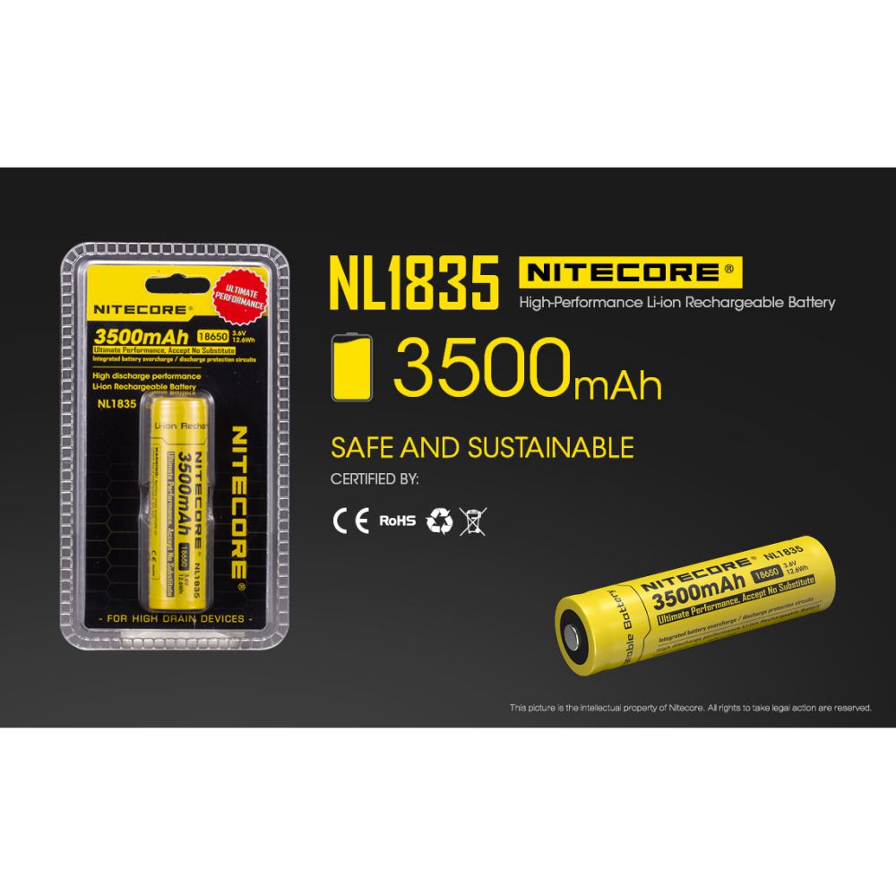Nitecore NL1835 batteria 18650 3500mah  Fare acquisti vantaggiosamente su