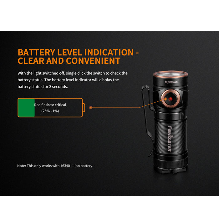 fenix flashlight battery indicator Fenix E18R Flashlight