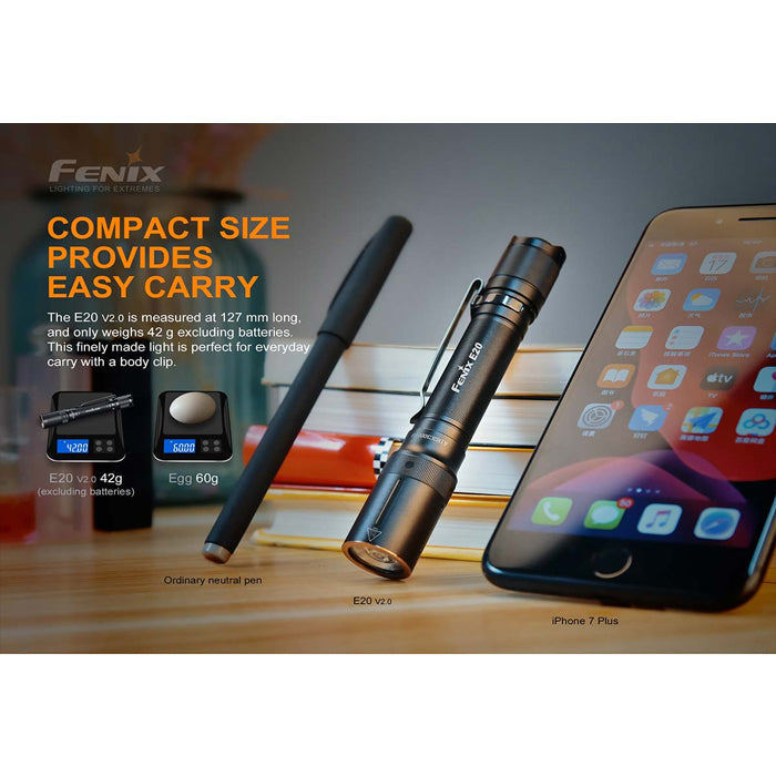 fenix e20 led flashlight Fenix E20 V2.0 AA 350 Lumens Flashlight – Uncle Torch