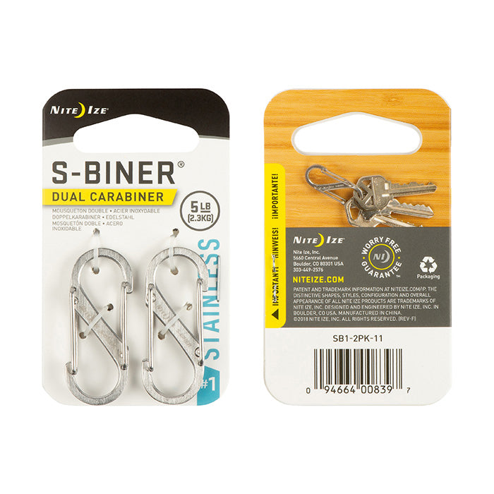Nite Ize S-Biner® Dual Carabiner Stainless Steel (2pack) 8字不鏽鋼扣(兩個裝)