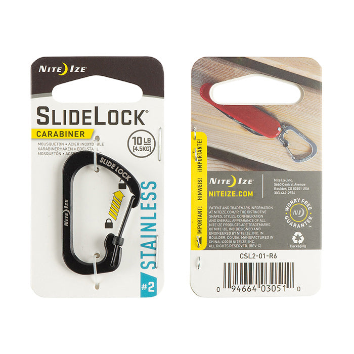 Nite Ize SlideLock® Carabiner Stainless Steel C字帶鎖不鏽鋼扣