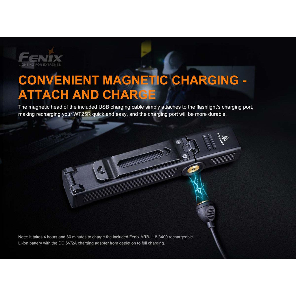 fenix flashlight charging cable Fenix WT25R Adjustable Head LED Flashlight